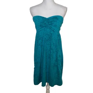 FOX Racing Dress Y2k Tube Mini Turquoise Skull & Roses Floral Print, Size Large thumbnail 6