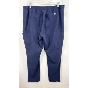 FIGS Large Scrub Pants Navy Blue Elastic Waist Cargo Pocket Medical Uniform 1426 thumbnail 2