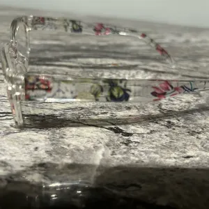 Floral Clear Frame Glasses Pink thumbnail 3