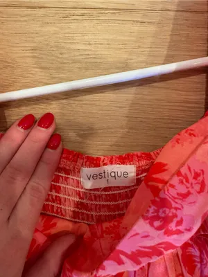 Vestique Coral-Red Floral Babydoll Dress thumbnail 3