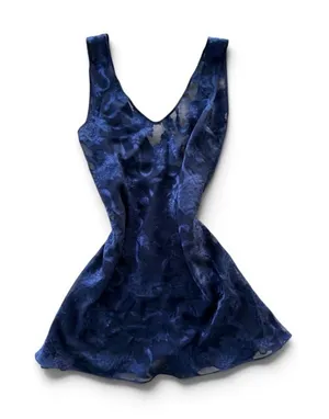 Victoria's Secret Vintage y2k gold label Navy Blue Floral Sheer Chemise thumbnail 1