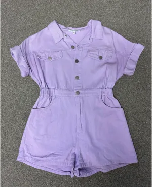 Purple Denim Romper thumbnail 1