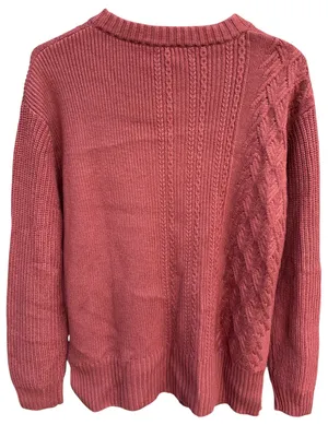 NWT Banana Republic Mixed Cable Knit Wool Blend Sweater Rust Size Small thumbnail 7