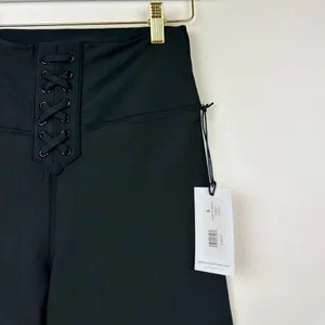 WeWoreWhat Lace Up Biker Shorts Black Revolve Athleisure Minimalist Small NWT thumbnail 6