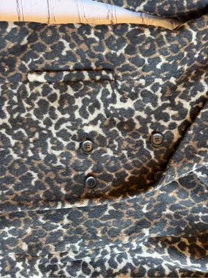 The Hinge Double-Breasted Leopard Car Coat Pea Animal Print Womens Small Classic thumbnail 8