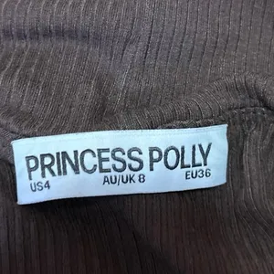 Princess Polly Parveen Brown Ribbed Off Shoulder Long Sleeve Crop Top Blouse 4 thumbnail 7