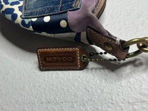 Vintage Coach Denim Sig Patchwork Floral Embroidered Crossbody Purse Bag 10819 thumbnail 6