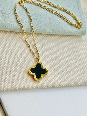 Anthropologie 14K clover necklace thumbnail 2