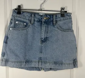 Princess Polly Nickei Denim Skort Light Wash thumbnail 1