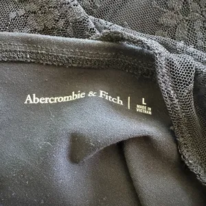 Abercrombie & Fitch Bodysuit Sz L Black Mesh Lace Tube Long Sleeves Whimsigoth thumbnail 3