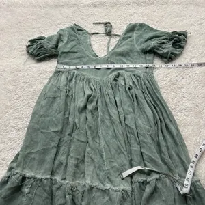 Sea Gypsies Womens Flare Dress in Jaidete Sage Green Sz XS Cottage Fairy Core thumbnail 5