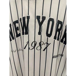 Harper Ivy New York Baseball Jersey Top White Black Pinstripe Size L casual thumbnail 8