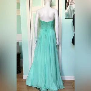 Size 8 19630 Light Mint Pastel Dress Gown Slit Prom Pageant thumbnail 3