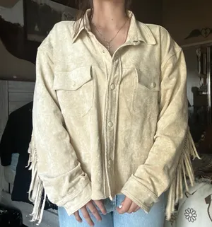 Suede fringe jacket Tan thumbnail 1