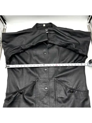 Vintage 90s Morgan Taylor Black Genuine Leather Button Down Jacket Size Women L thumbnail 7