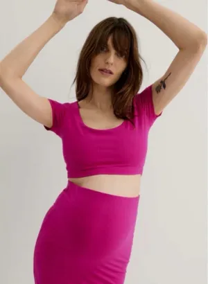 HATCH Maternity The Body Cropped Tee large athleisure gorpcore layered luxury thumbnail 1