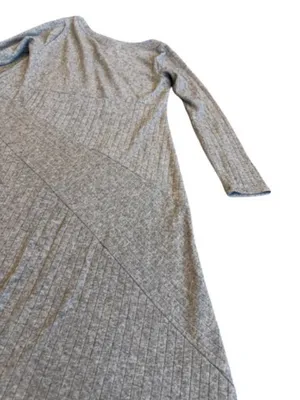 Soft Surroundings Beige Ribbed Knit Sweater Dress Long Sleeve Midi Medium Womens thumbnail 14