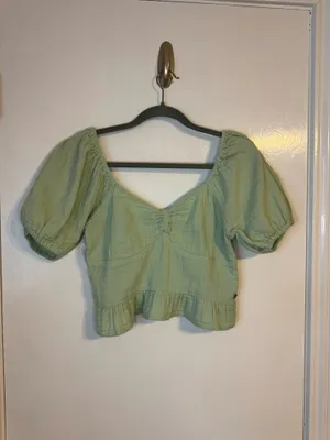 Roxy Life Mirage Puff Sleeve Top Mint Green Size M , pre-owned / No Flaws thumbnail 11