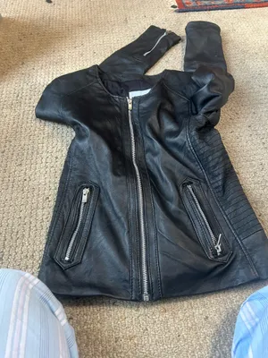 Mango Genuine Leather Biker Jacket Xs/S thumbnail 4