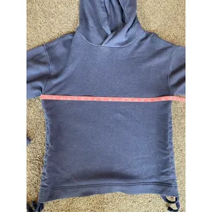Aerie Blue Side Ruched Pullover Hoodie Sweatshirt Small thumbnail 4