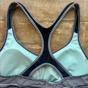 Nike Athletic Sleeveless Racerback Striped Workout Tank Top Size Large thumbnail 5