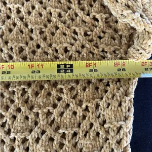 Daytrip Crochet Open Front Cardigan Butterscotch Lrg Cozy Relaxed Soft Grannycor thumbnail 5