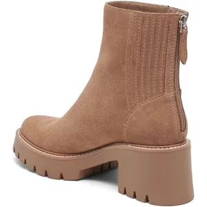 Dolce Vita‎ Hopper Suede Lug Sole Ankle Boots Brown Chunky Heel Women's 8.5 thumbnail 1