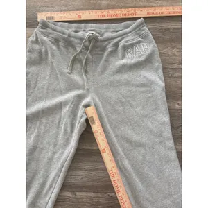 Vintage GAP Womens Large Gray Fleece Wide Leg Sweatpants Drawstring Logo thumbnail 5