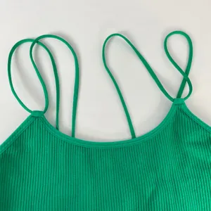 Colsie Brami Ribbed Bralette Women Size Small Green Stretchy Comfortable Strappy thumbnail 3