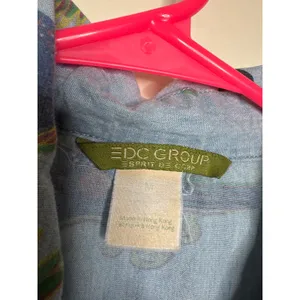 EDC Group Esprit button-down shirt light blue cotton Hawaii SZ M 90s Vintage thumbnail 3