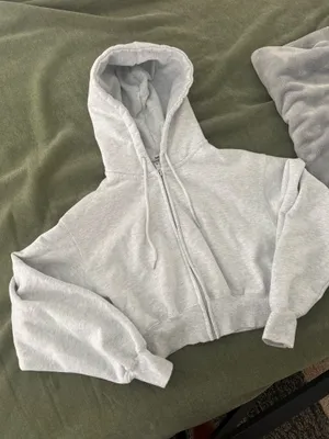 Cropped Garage Hoodie Zip-Up Grey thumbnail 1