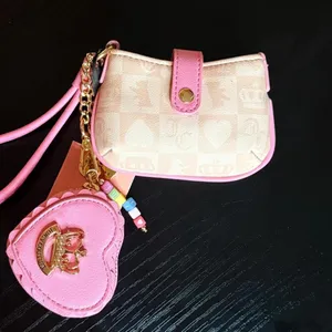 Juicy Couture Sweet Break Time Wristlet Sandstone Pink Heart Pouch NWT thumbnail 7