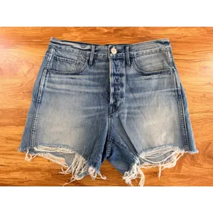 3x1 High‎ Rise Distressed Denim Shorts Button Fly Zac Light Wash Size 26 thumbnail 2