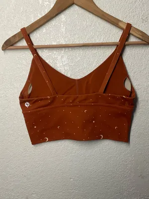 POPFLEX Rust Crescent & Star Print Sports Bra S thumbnail 3