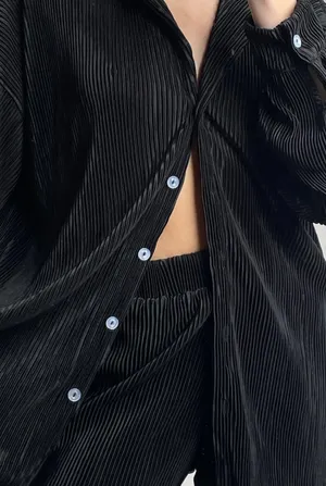 Black Ribbed Pant Set thumbnail 4