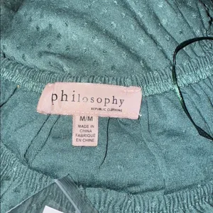 Philosophy Womens Size M Green Swiss Dot Puffed Sleeve Blouse Bohemian thumbnail 6