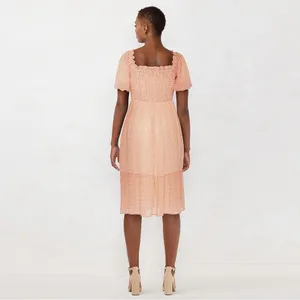 LC Lauren Conrad Puff-Sleeve Smocked Midi size XL thumbnail 2