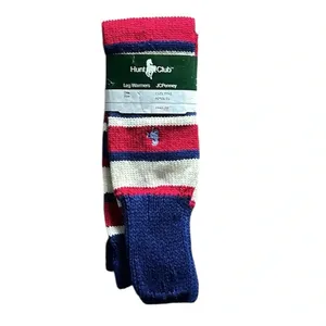 Vintage 90s Hunt Club Multi Stripe Acylic Knit Leg Warmers Women NWT Retro Y2K thumbnail 3