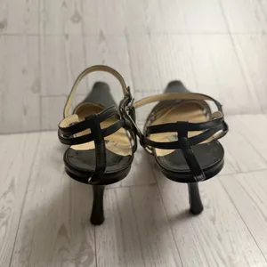 00s Y2k‎ JIMMY CHOO Black Strappy Cut Out Pointed Toe Stiletto Heeled Shoes 38.5 thumbnail 6