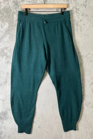 Lululemon Organic Cotton Cashmere Knit Mid Rise Joggers Heathered Green Jasper 8 thumbnail 1
