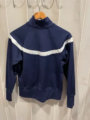 Cute navy white stripe TYR swim uniform jacket John Carroll team pockets thumbnail 6