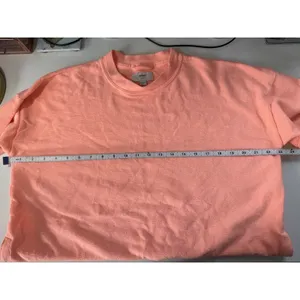 Aerie Waffle Knit Crewneck Sweatshirt Peach Coral Slit Oversized‎ Cozy Basic XS thumbnail 7