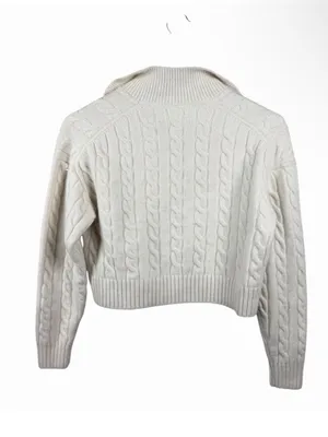 Aritzia Sunday Best Cropped Cable Knit Polo Sweater thumbnail 3