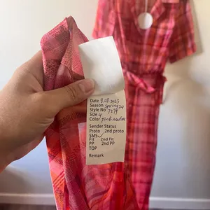 NWT STAUD Millie Dress Pink Plaid Sheer Maxi Bohemian Lagenlook Beachy Size 4 thumbnail 7