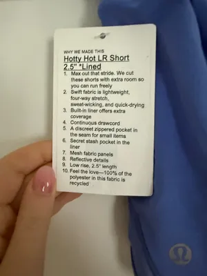 Hotty Hot Lululemon Shorts - Size 8, blue thumbnail 3