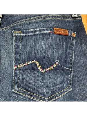 7 For All Mankind Dark Blue Bootcut Jeans - Size 26 thumbnail 3
