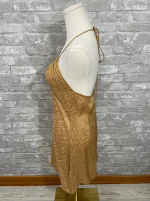 Motel Rocks Dress In Satin Zebra Caramel thumbnail 2