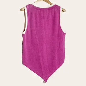 Free People Pink V-Neck Tabk Top Bodysuit Size L thumbnail 3