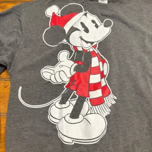 Disney Mickey Mouse Christmas‎ Holiday Sweatshirt Adult XXL Gray Long Sleeve thumbnail 2