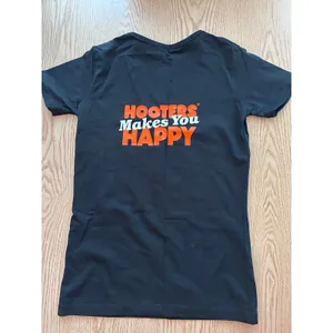 b20 New Women's Hooters Girl Uniform Vintage V-neck T-shirt Cotton Black Small thumbnail 5